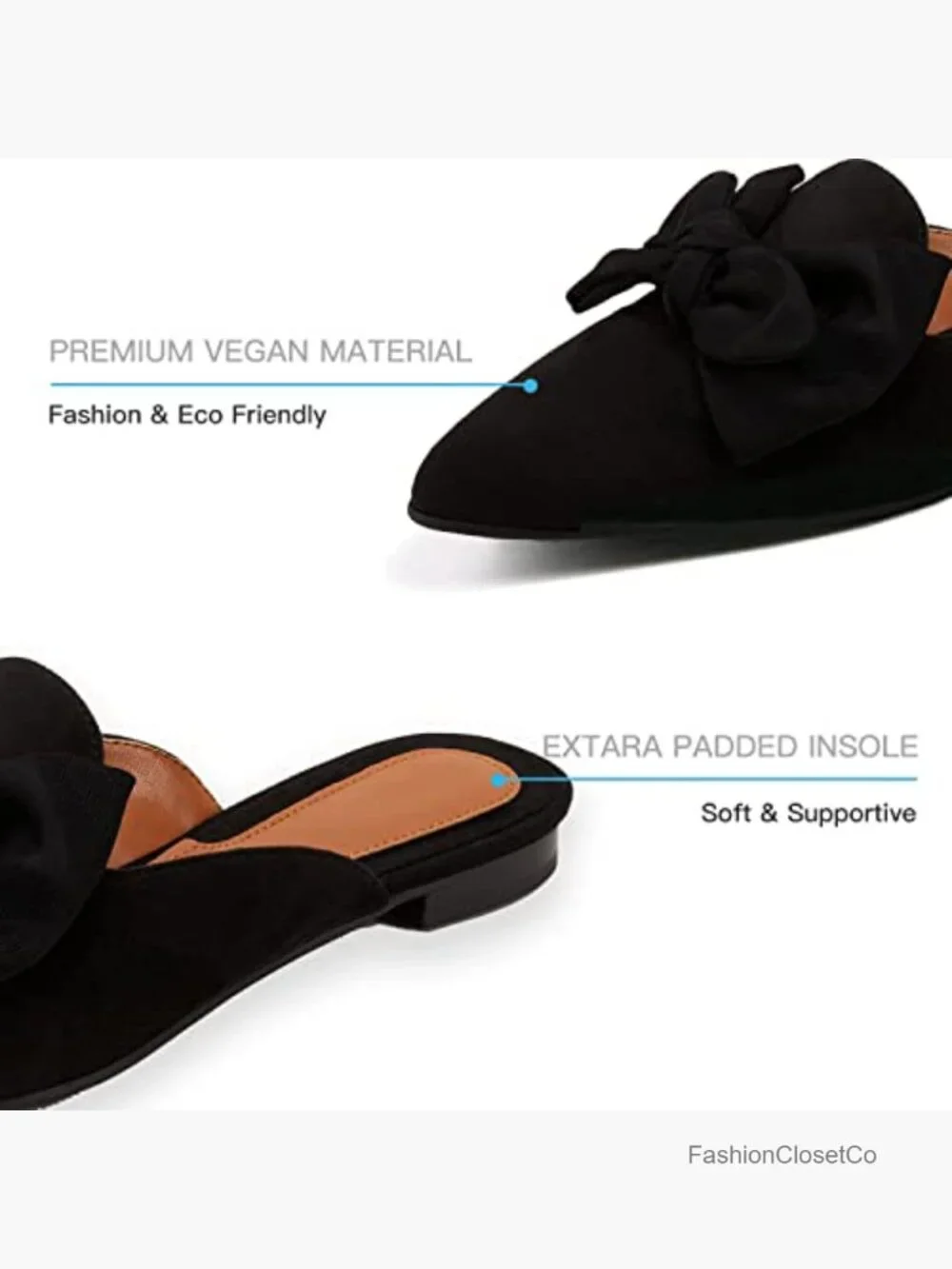 Faux Suede Platform Mules Slip On Pointed Toe Comfort Loafers - Picture 4 of 7